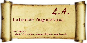 Leimeter Augusztina névjegykártya